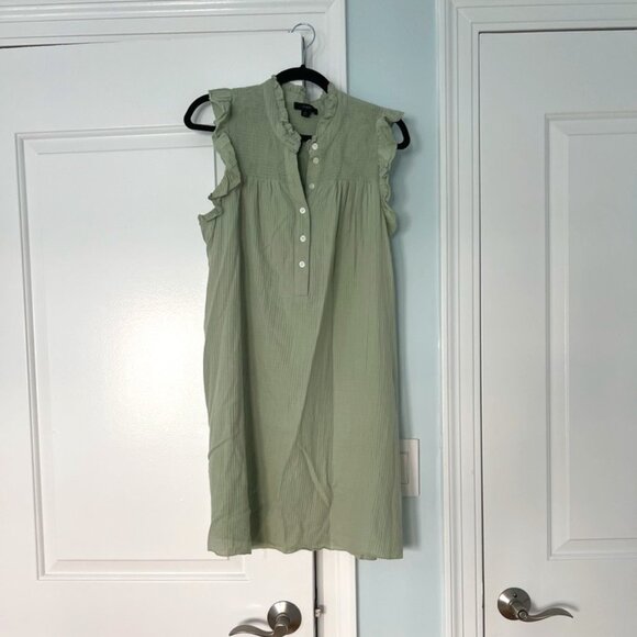 J. Crew Light Green Pintuck Dress - Picture 1 of 3